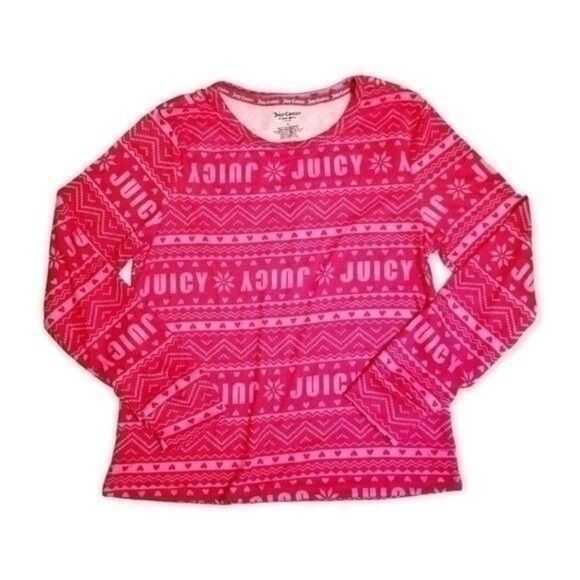 Juicy Couture Red and Pink Fair Isle PJ Lounge Short Set Size Large - NWT 4 0029 - Picture 2 of 6